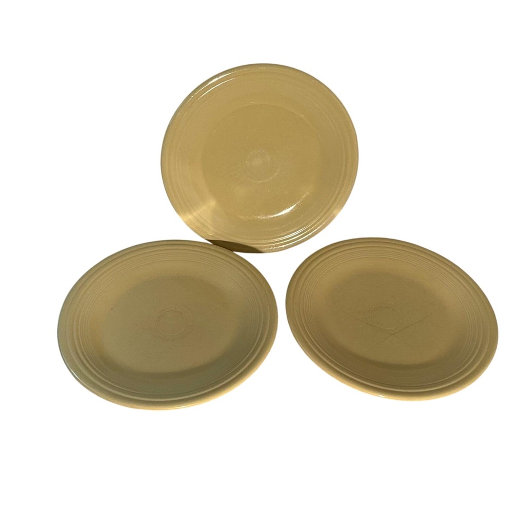 Vintage Fiesta Yellow Dinner Plates Set of 3 HLC Lead Free‎ USA Collectible